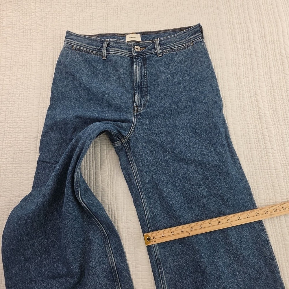 Everlane The Mariner Jean Med Blue Wash Denim Jeans Size 31R Cropped High Rise - Picture 15 of 16